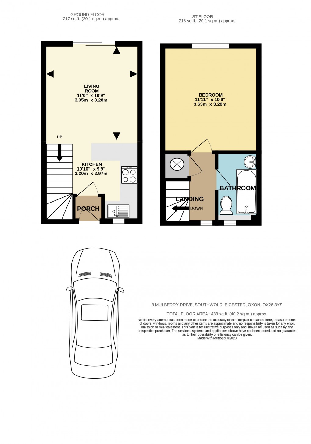 Floorplan for Mulberry Drive, Bicester