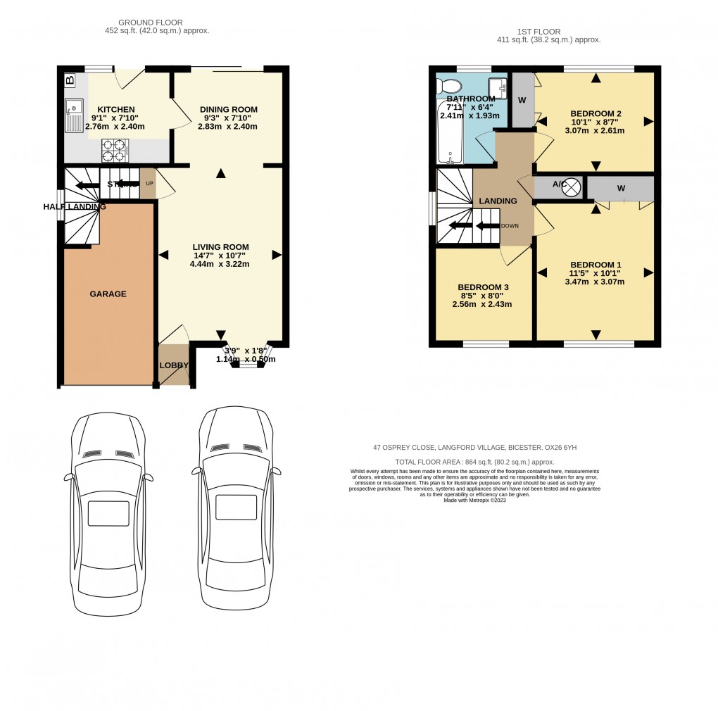Floorplan for Osprey Close, Bicester