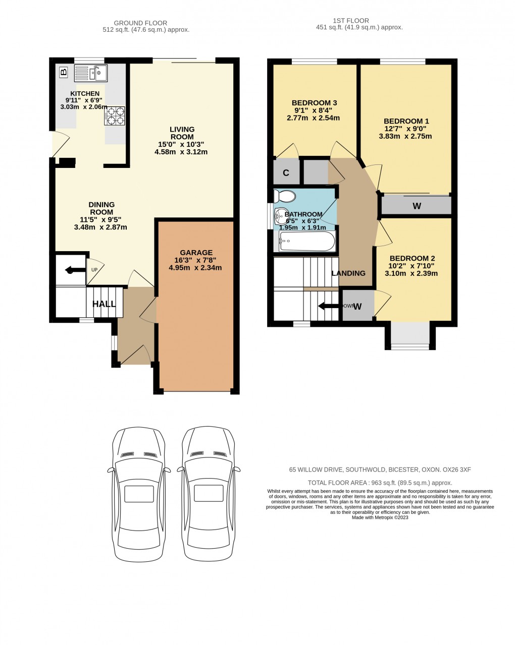 Floorplan for Willow Drive, Bicester