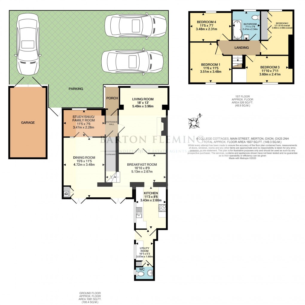 Floorplan for College Cottages, Merton, Bicester