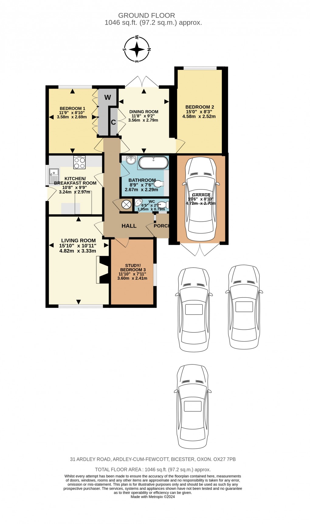 Floorplan for Ardley Road, Fewcott, Bicester