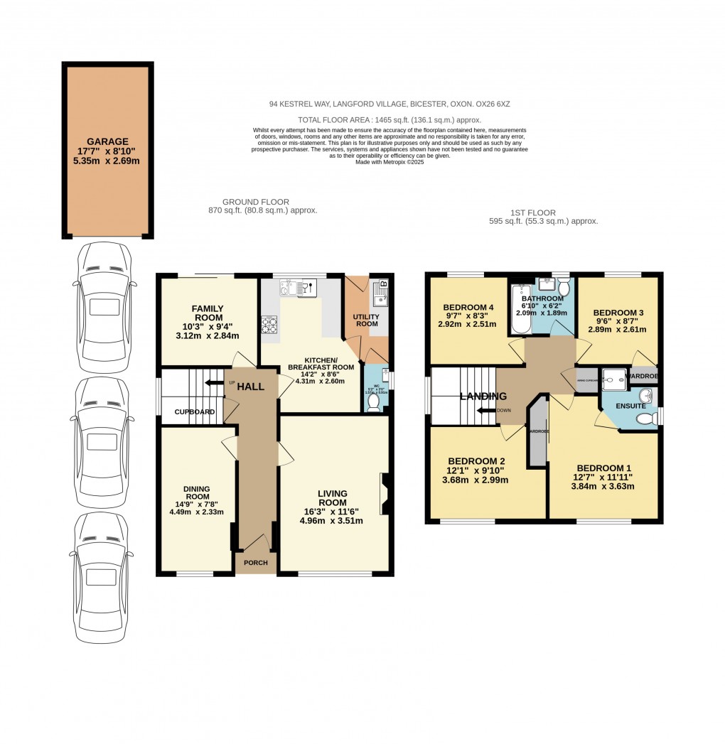 Floorplan for Kestrel Way, Bicester
