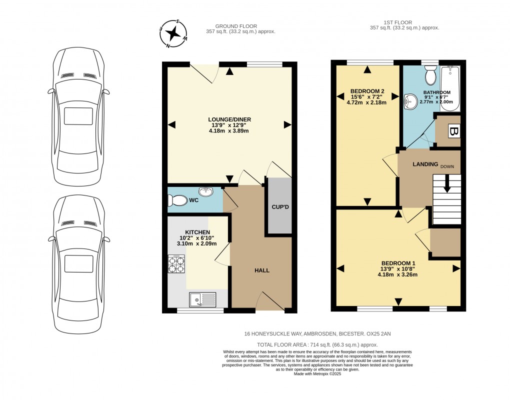 Floorplan for Honeysuckle Way, Ambrosden, Bicester
