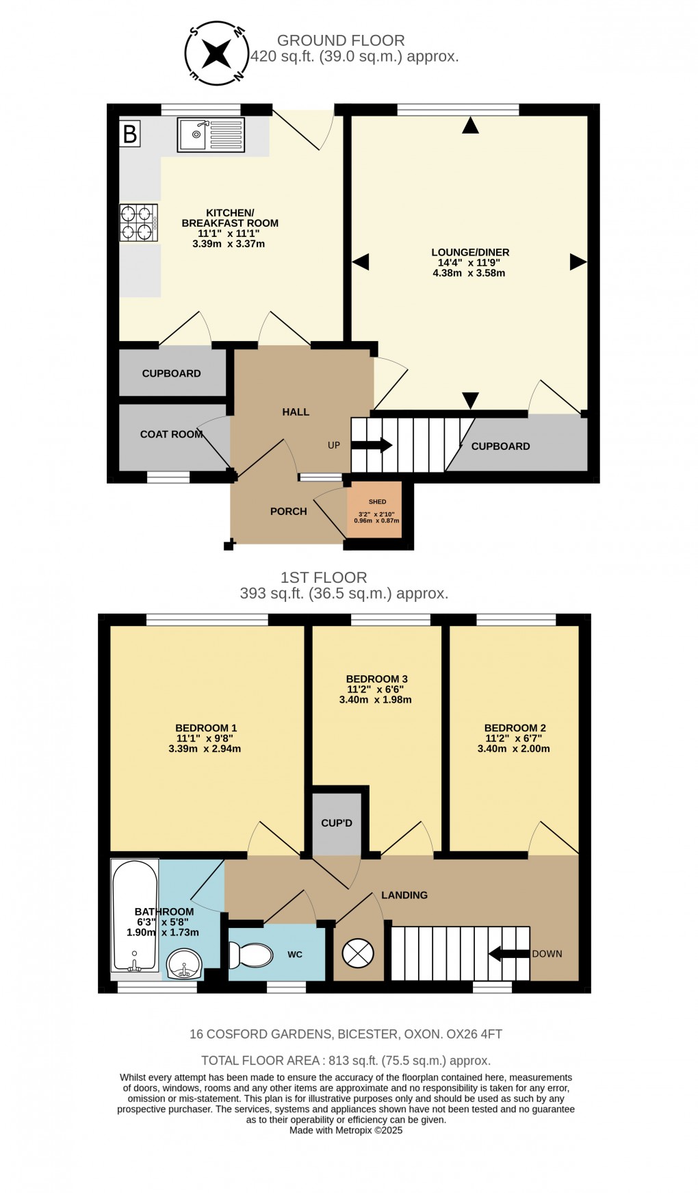 Floorplan for Cosford Gardens, Bicester
