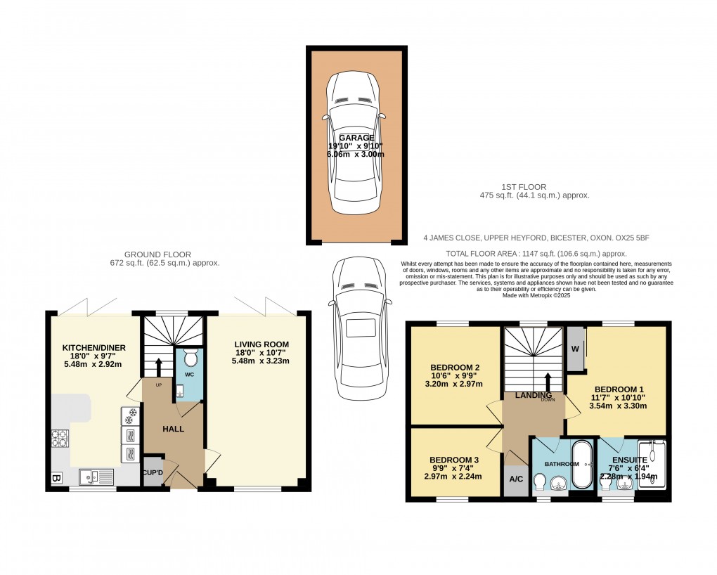 Floorplan for James Close, Upper Heyford, Bicester