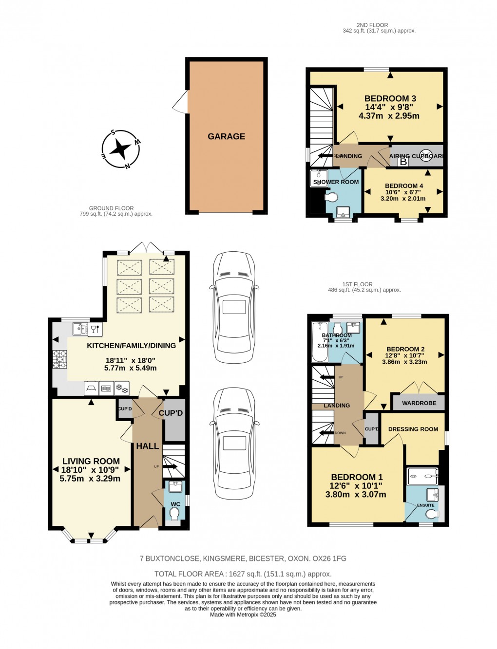 Floorplan for Buxton Close, Bicester