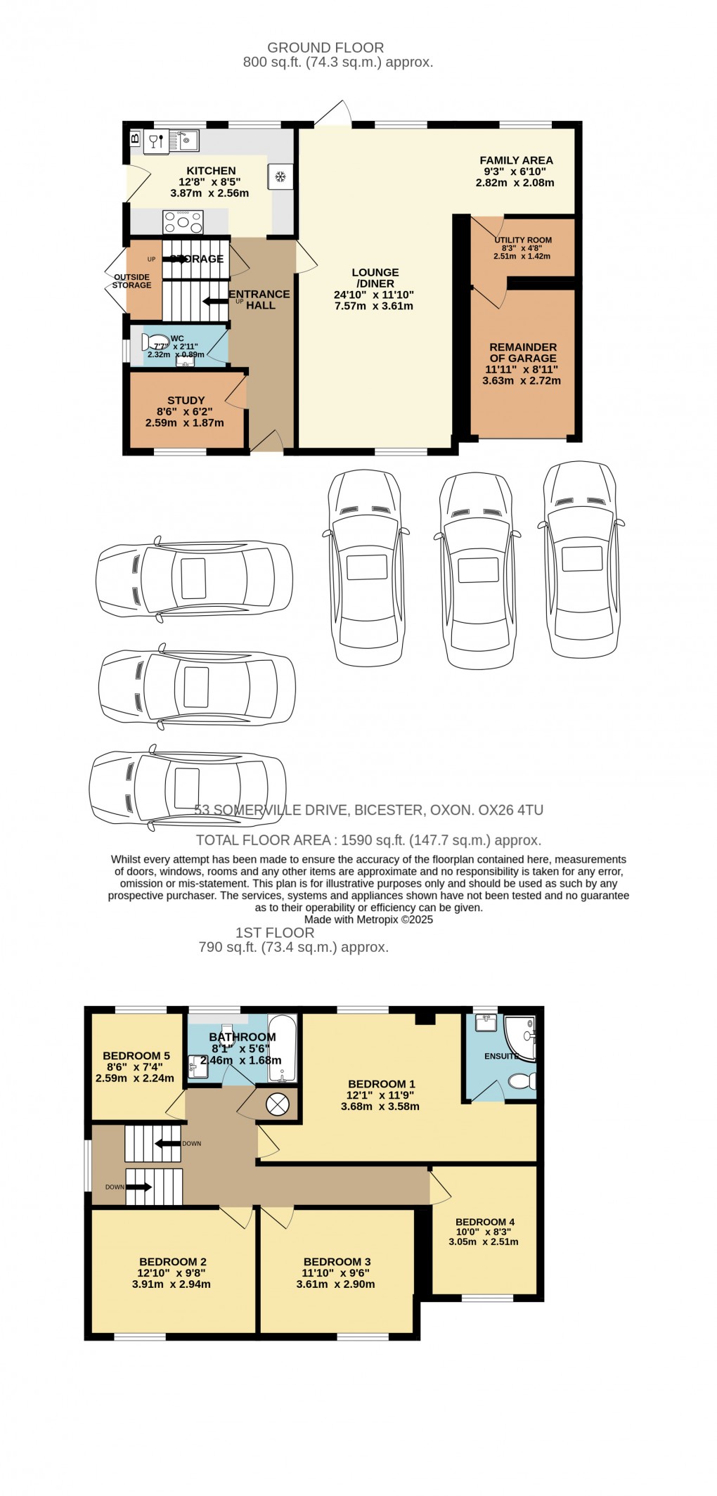 Floorplan for Somerville Drive, Bicester