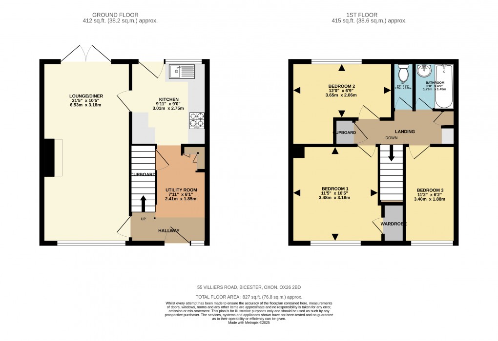 Floorplan for Villiers Road, Bicester