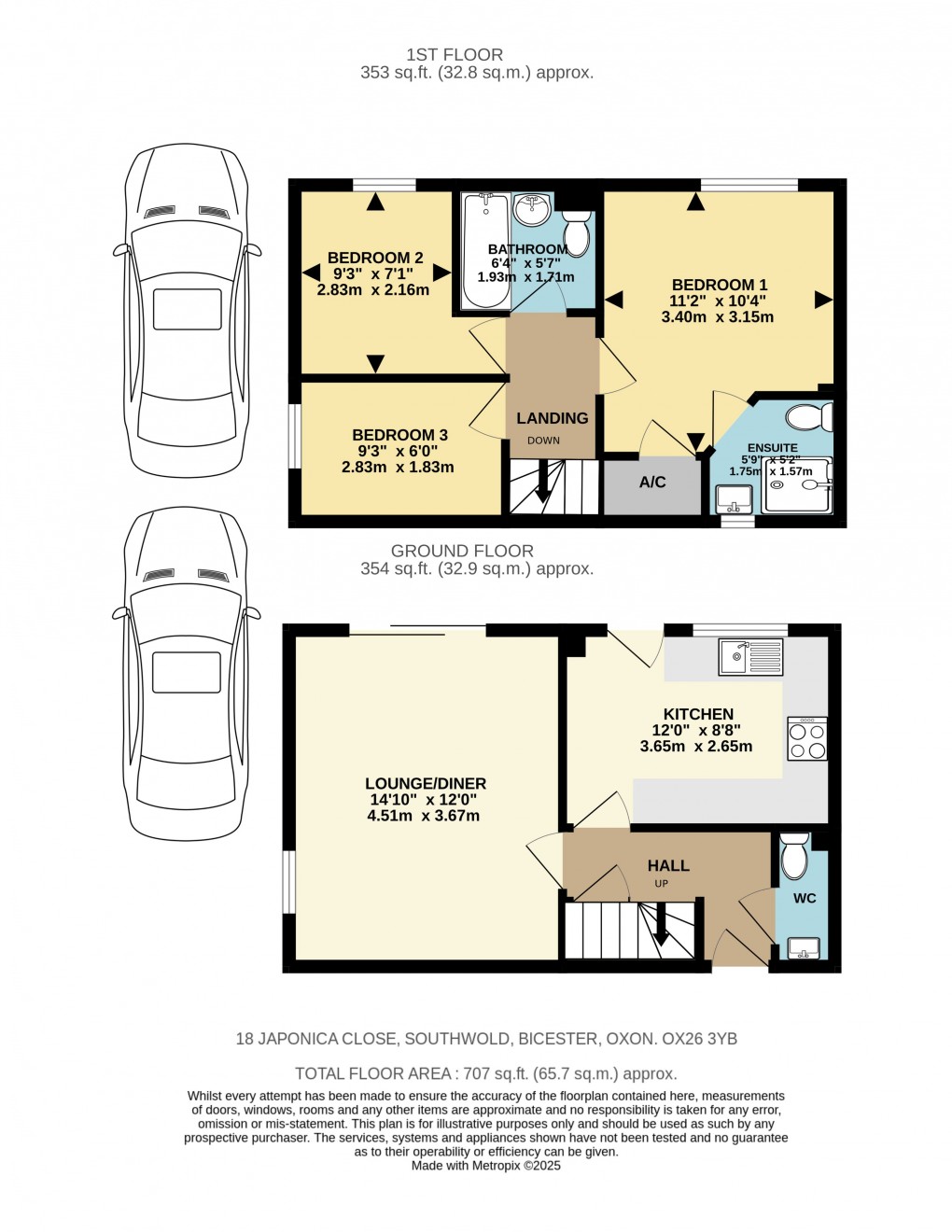 Floorplan for Japonica Close, Bicester