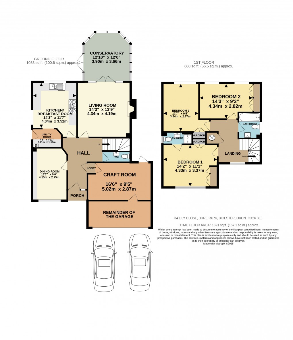 Floorplan for Lily Close, Bicester