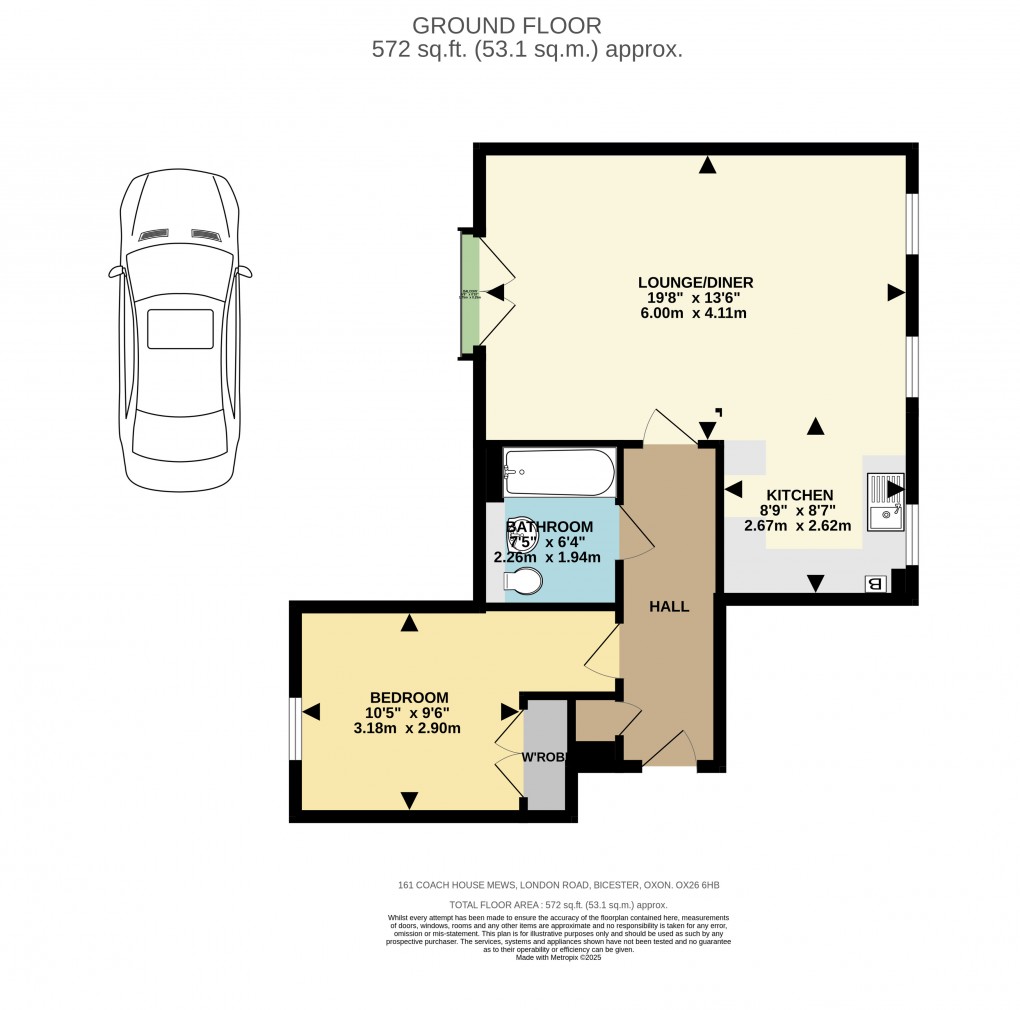 Floorplan for Coach House Mews, 161 London Road, Bicester