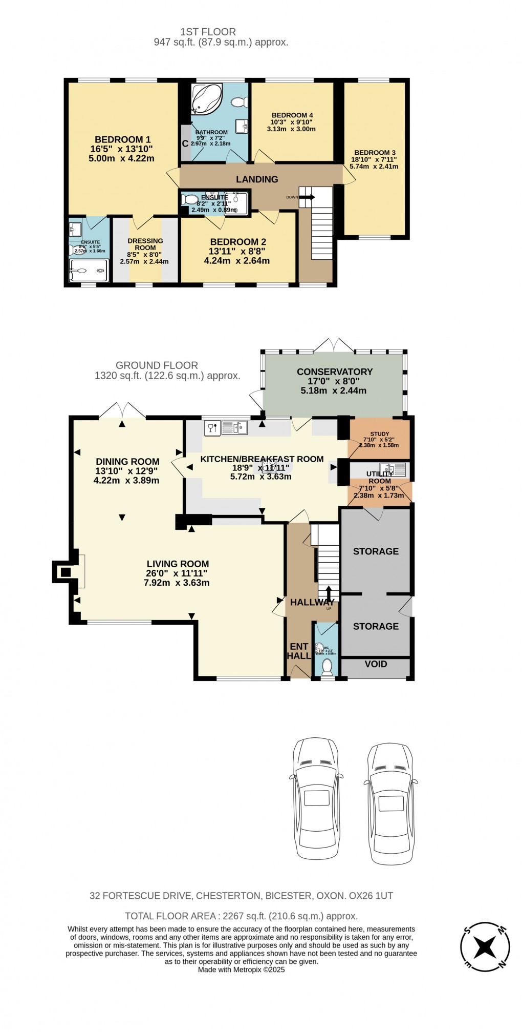 Floorplan for Fortescue Drive, Chesterton, Bicester