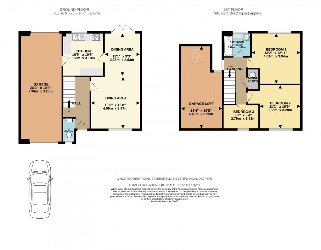 Floorplan for Montgomery Road, Caversfield, Bicester