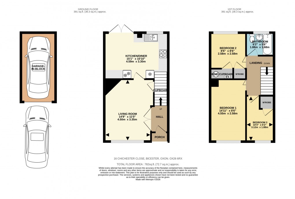 Floorplan for Chichester Close, Bicester
