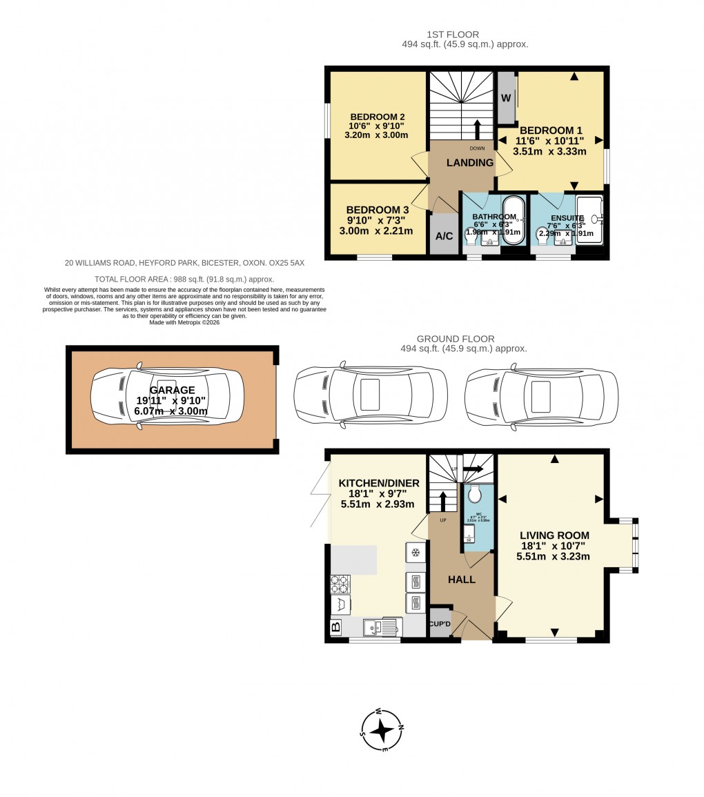 Floorplan for Williams Road, Upper Heyford, Bicester