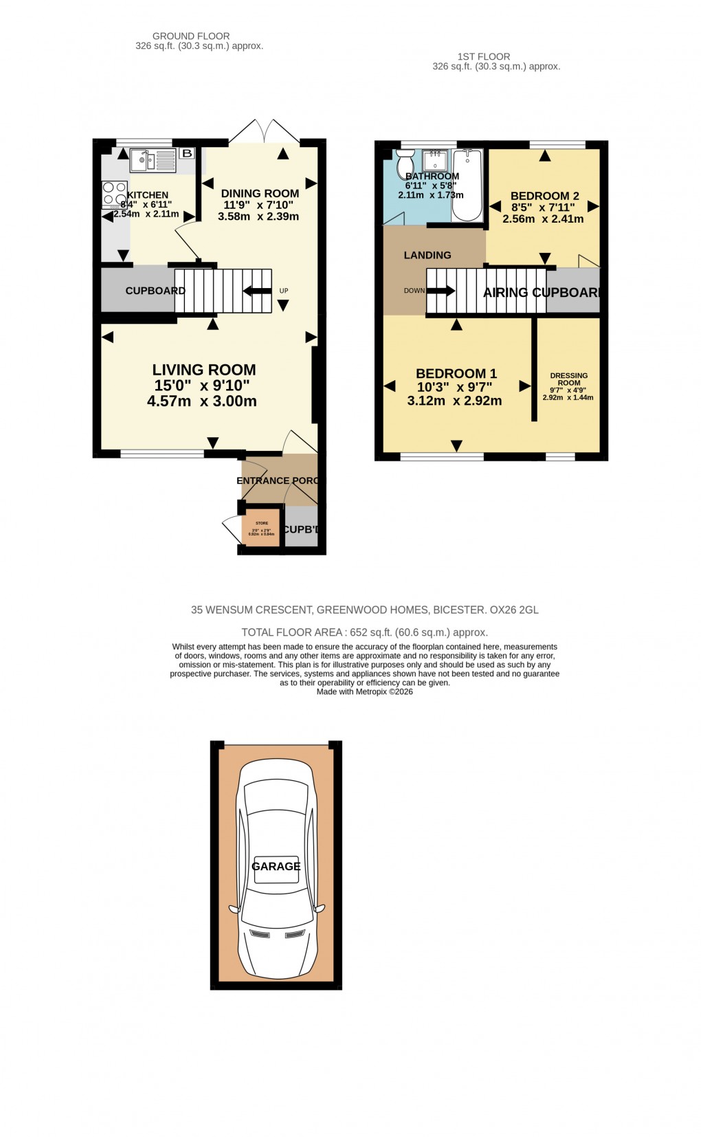 Floorplan for Wensum Crescent, Bicester