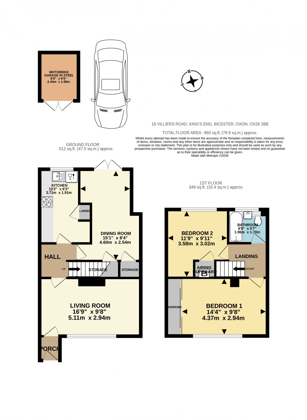 Floorplan for Villiers Road, Bicester