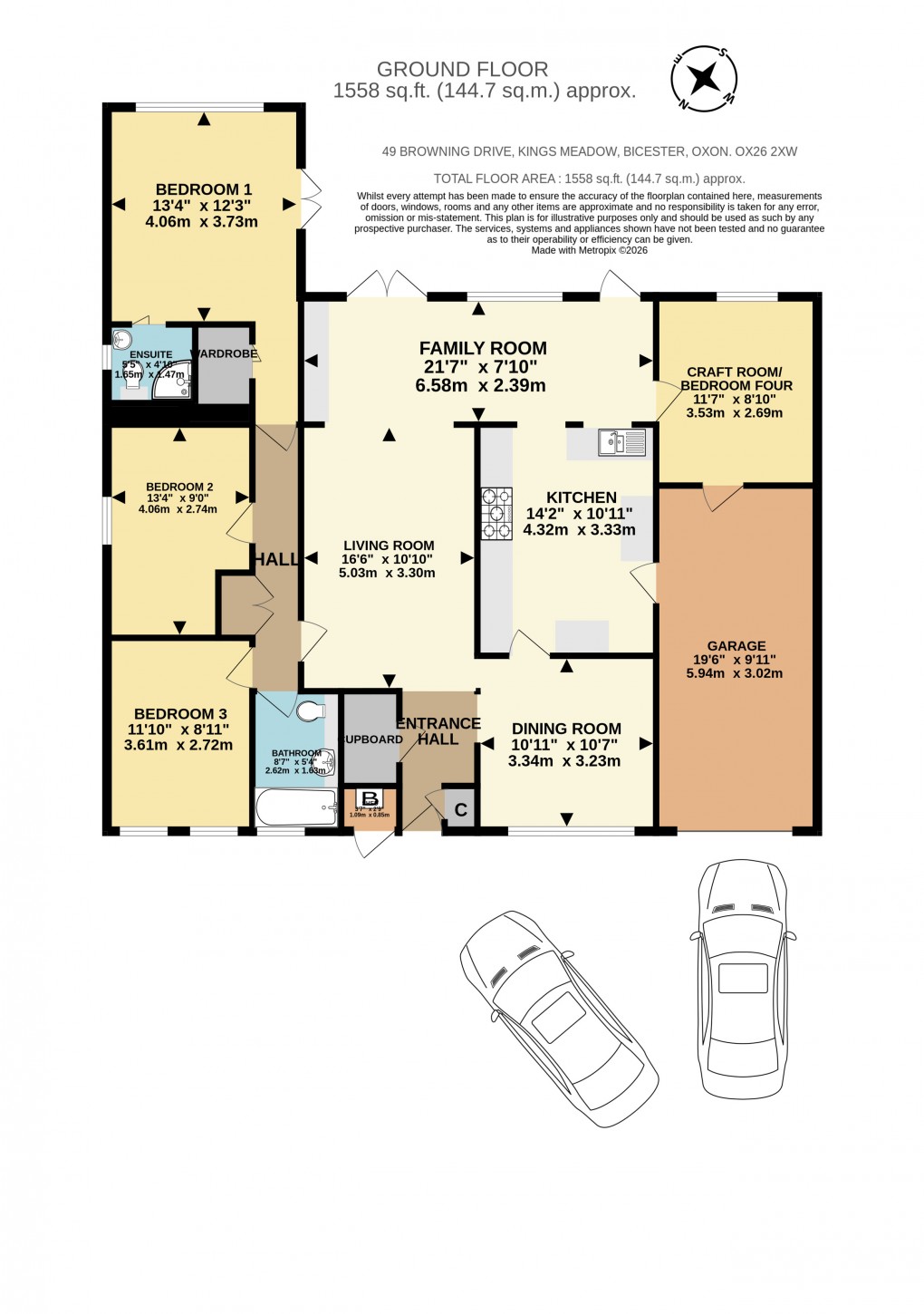 Floorplan for Browning Drive, Bicester