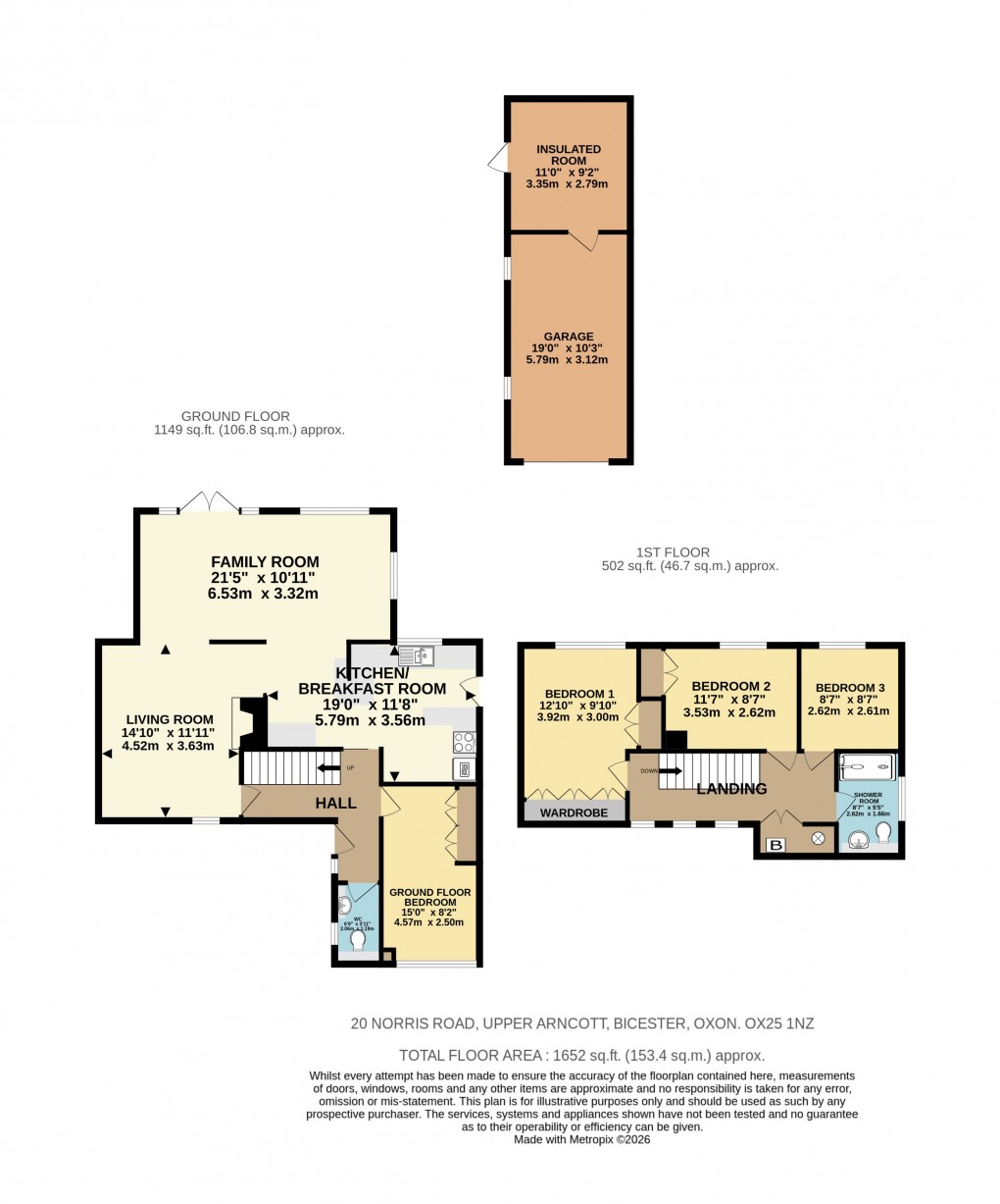Floorplan for Norris Road, Upper Arncott, Bicester