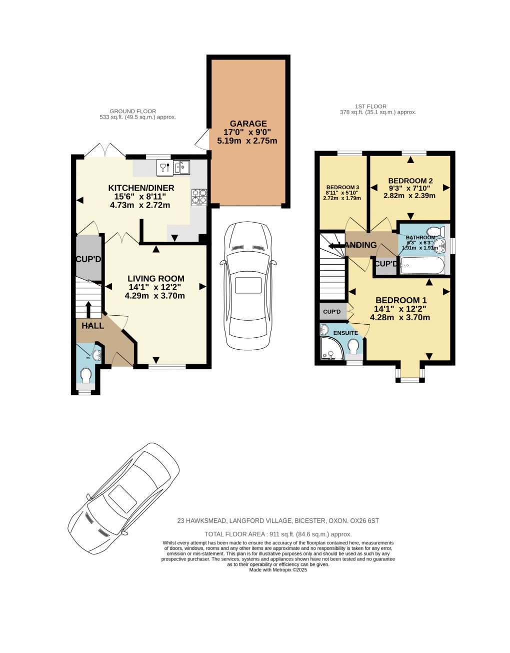 Floorplan for Hawksmead, Bicester