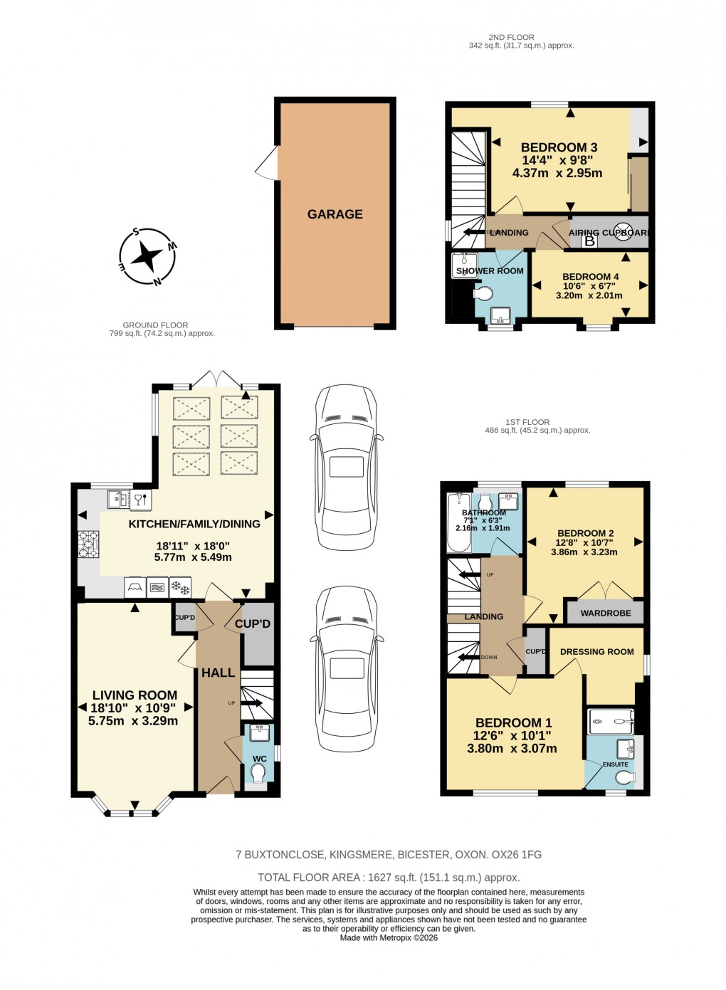 Floorplan for Buxton Close, Bicester
