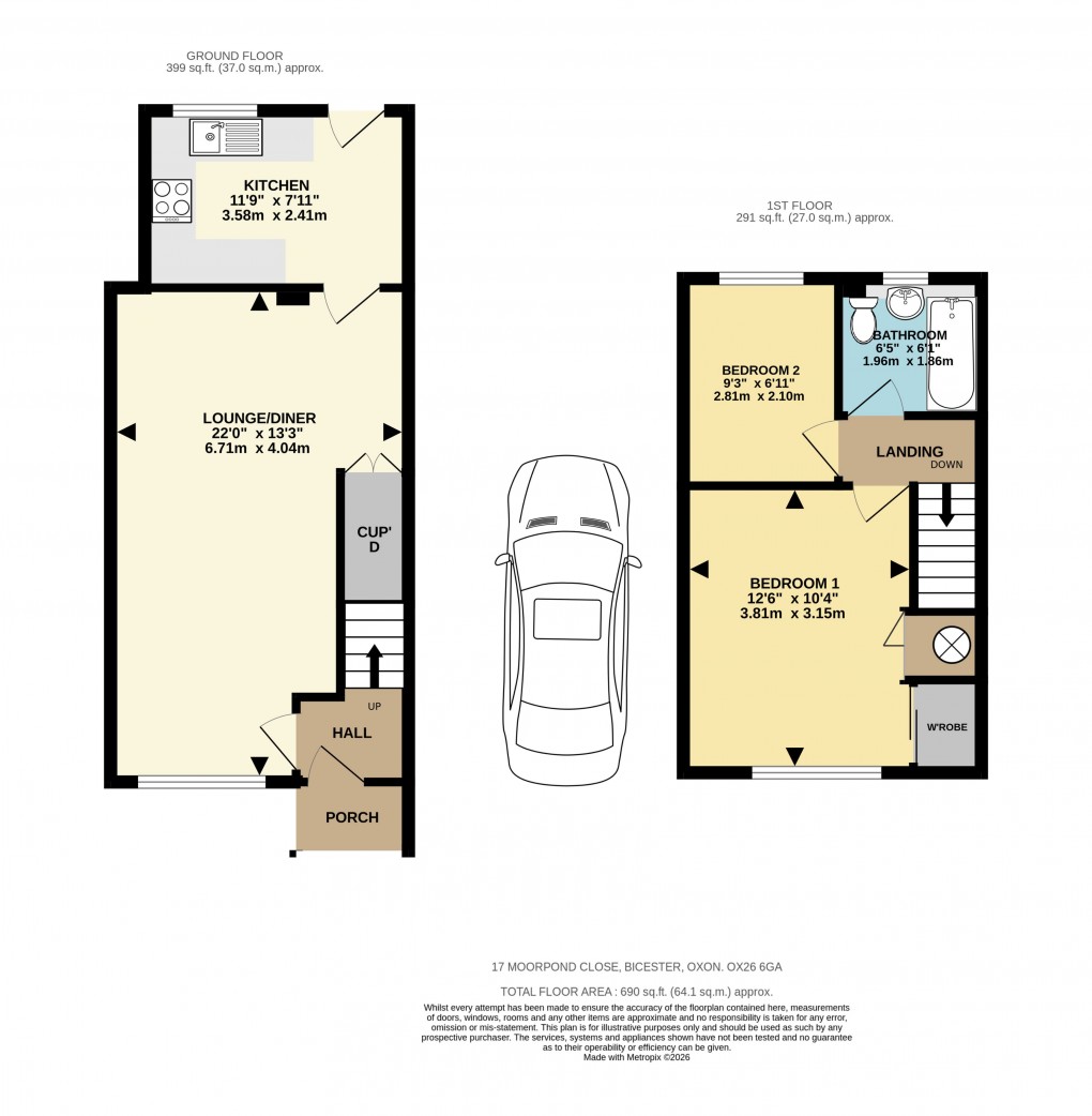 Floorplan for Moor Pond Close, Bicester