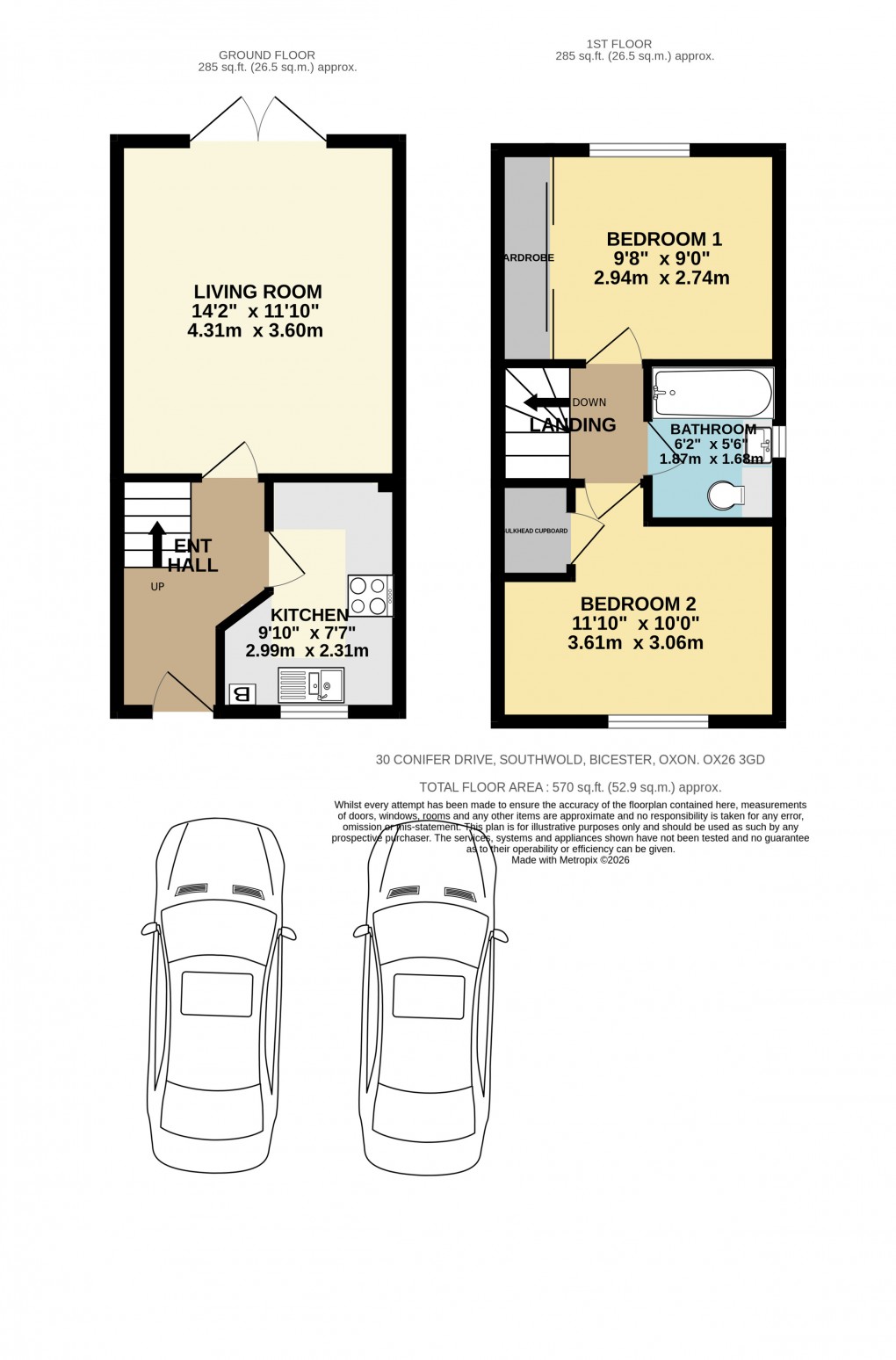 Floorplan for Conifer Drive, Bicester