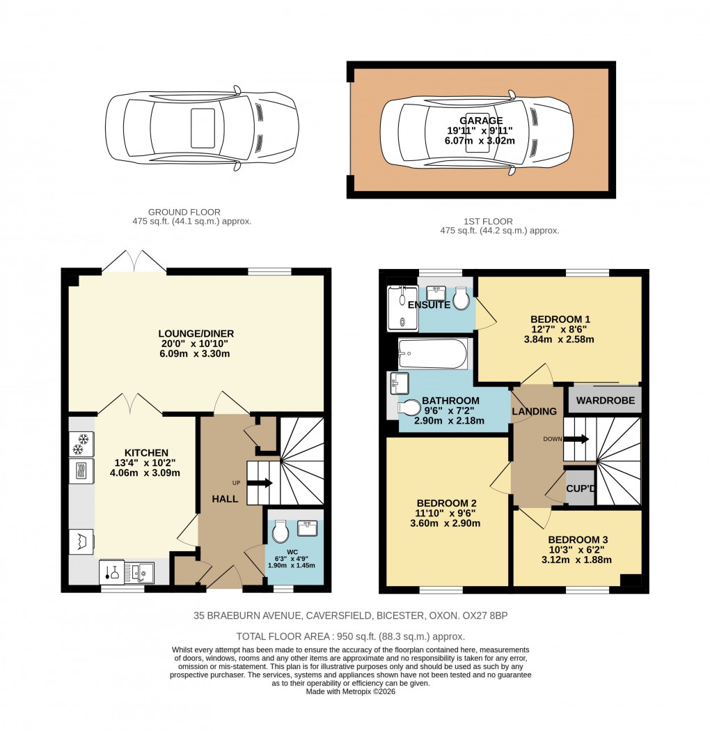 Floorplan for Braeburn Avenue, Bicester