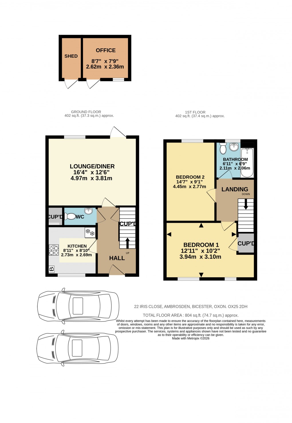 Floorplan for Iris Close, Ambrosden, Bicester