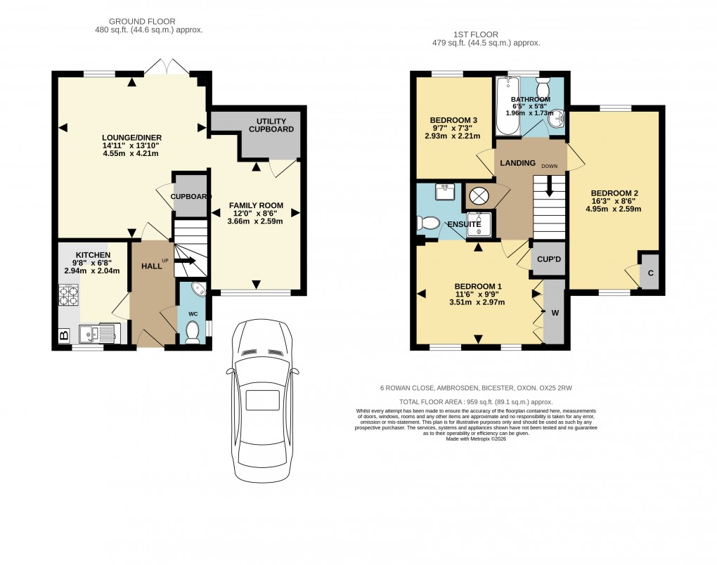Floorplan for Rowan Close, Ambrosden, Bicester