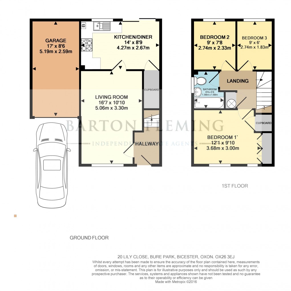 Floorplan for Lily Close, Bicester