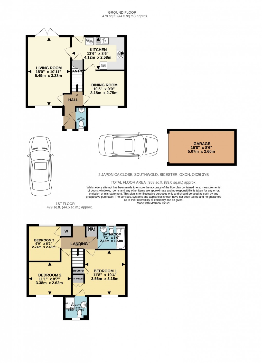 Floorplan for Japonica Close, Bicester