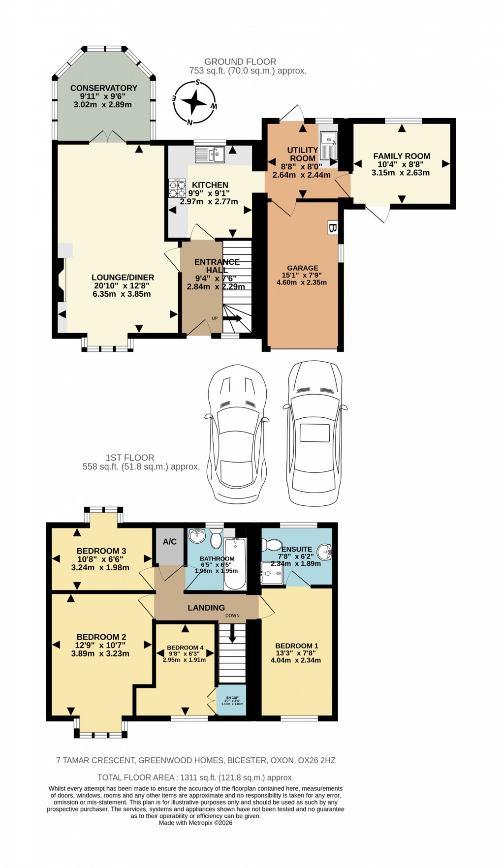Floorplan for Tamar Crescent, Bicester