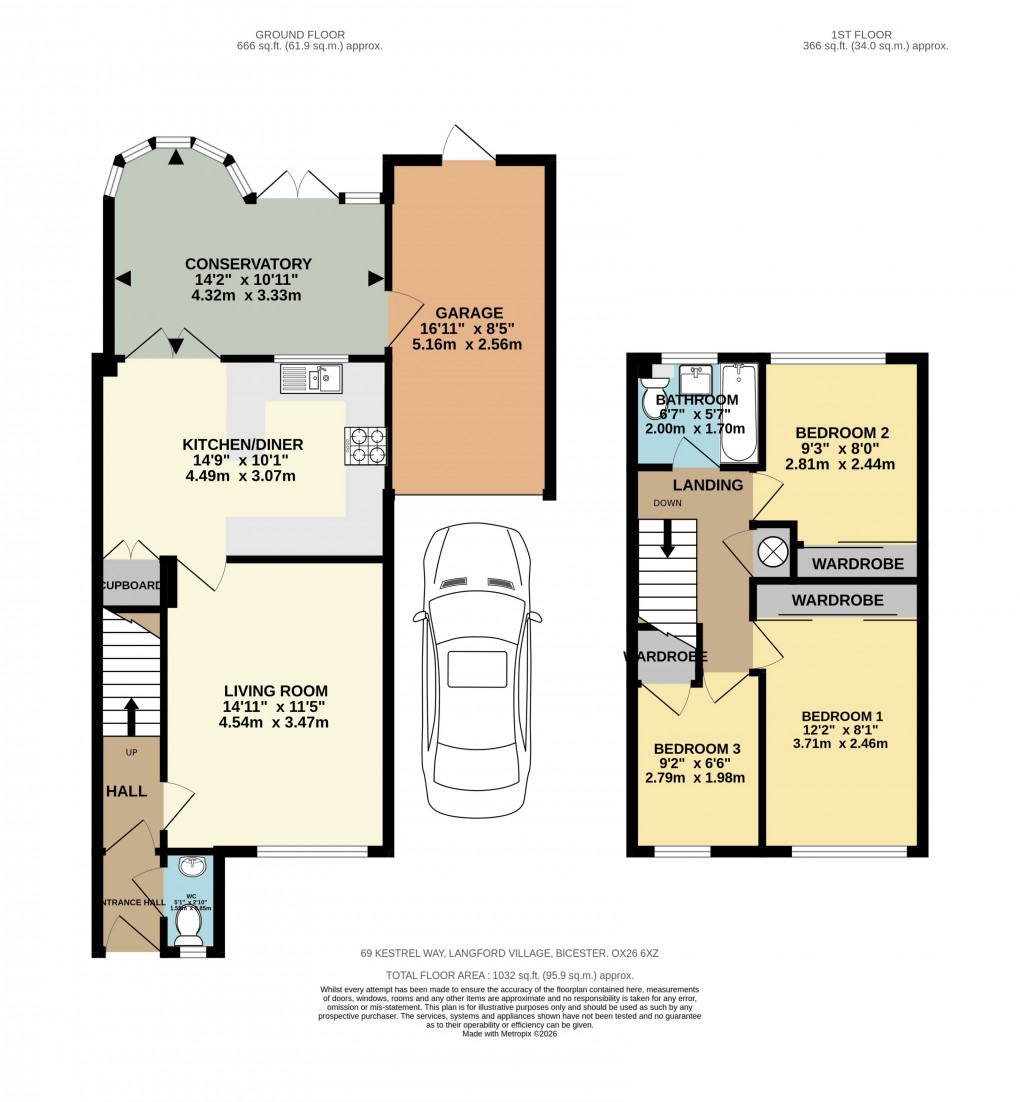Floorplan for Kestrel Way, Bicester
