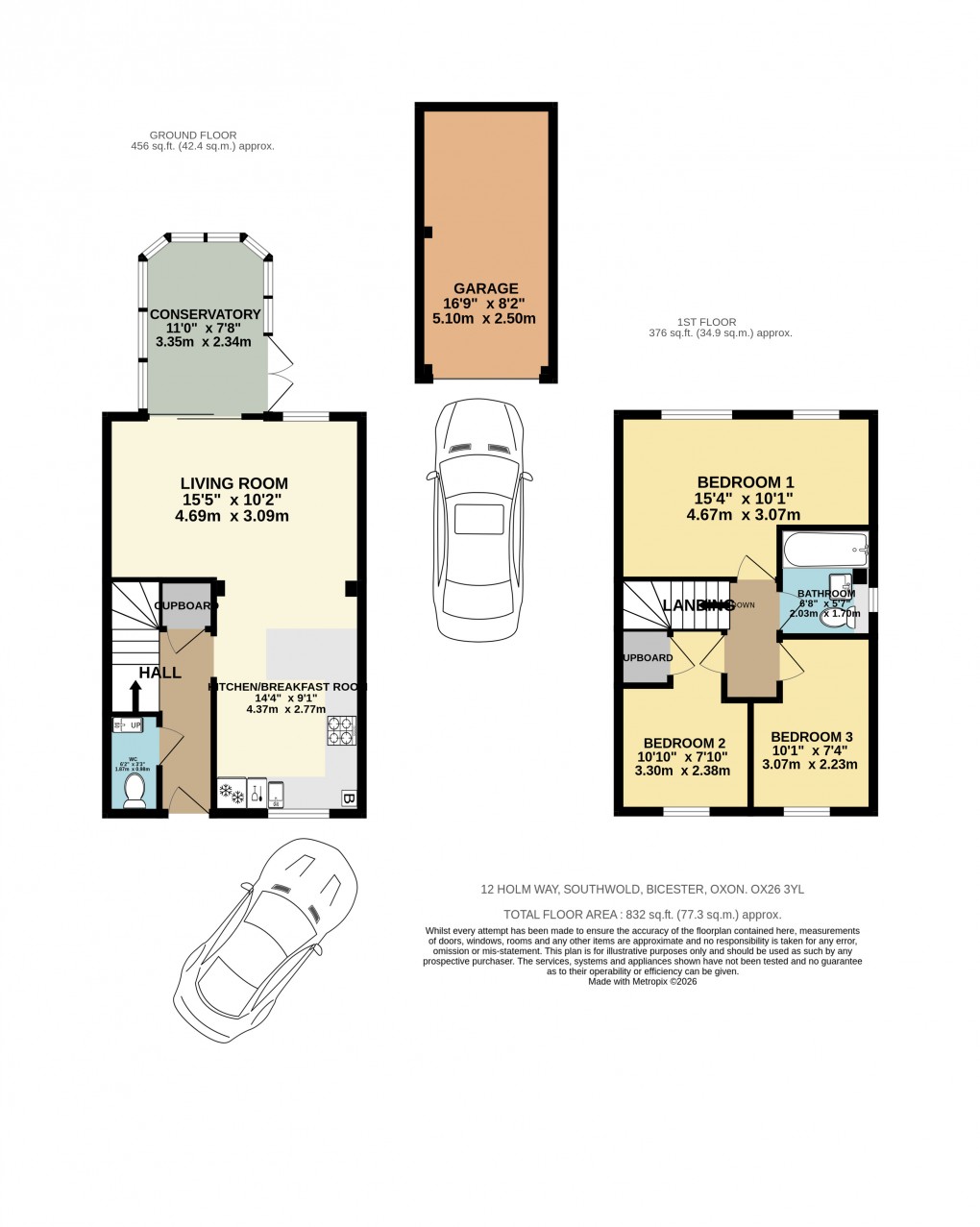 Floorplan for Holm Way, Bicester