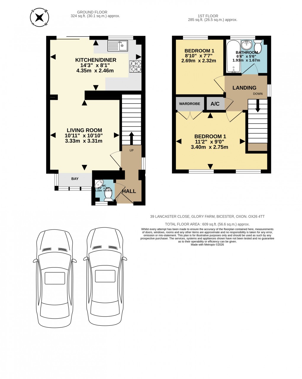 Floorplan for Lancaster Close, Bicester