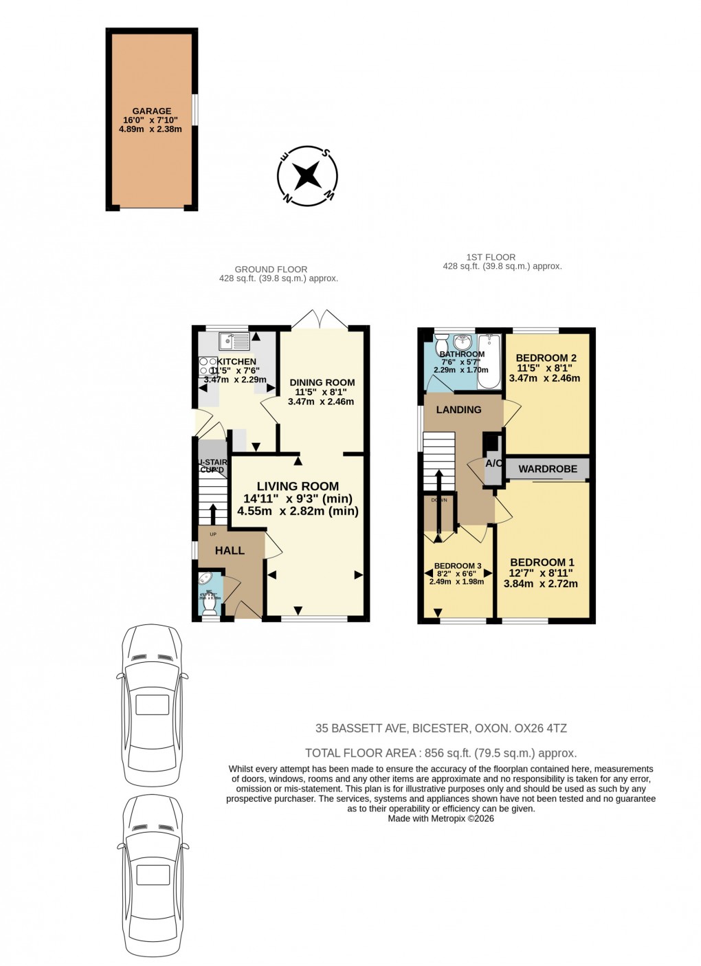 Floorplan for Bassett Avenue, Bicester