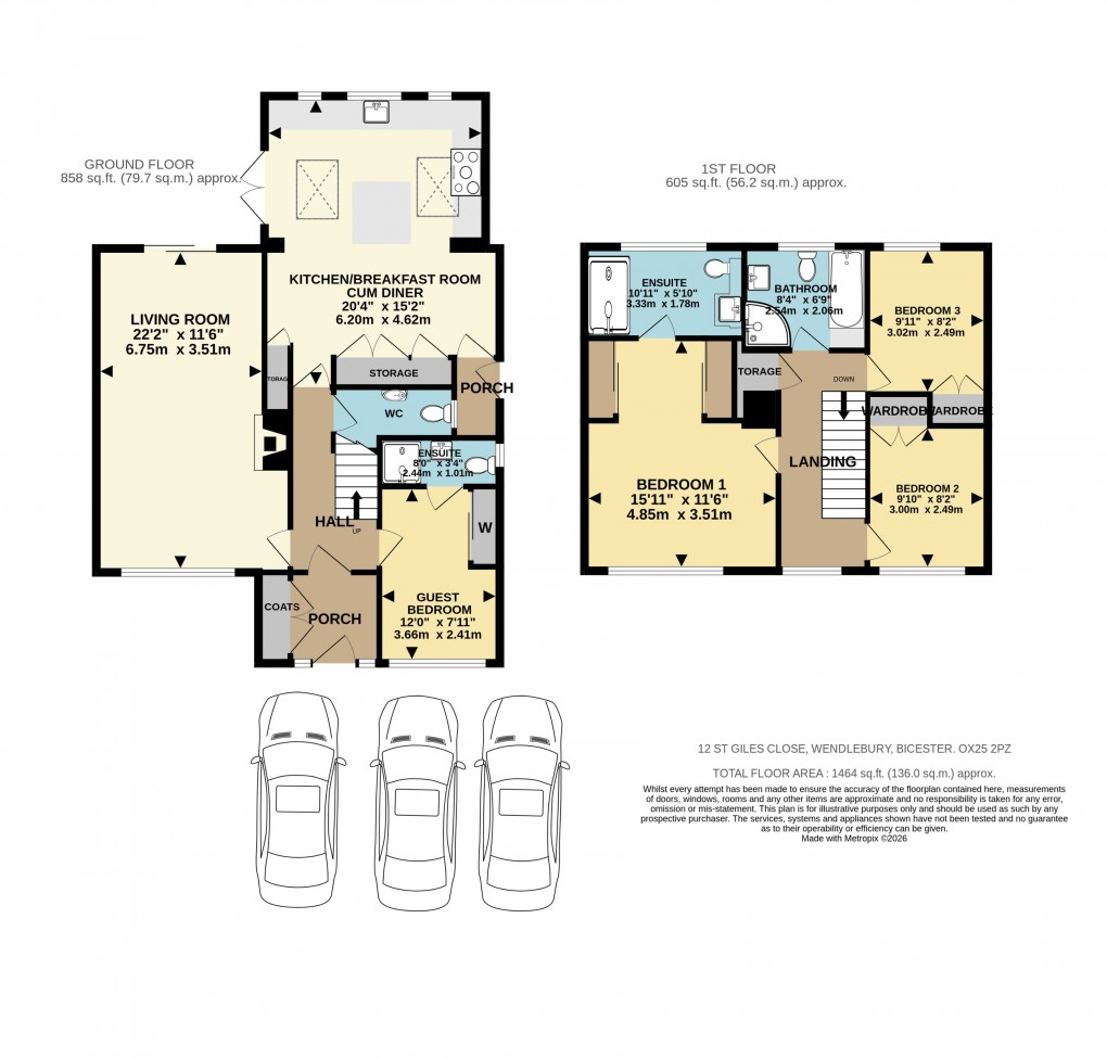 Floorplan for St. Giles Close, Wendlebury, Bicester