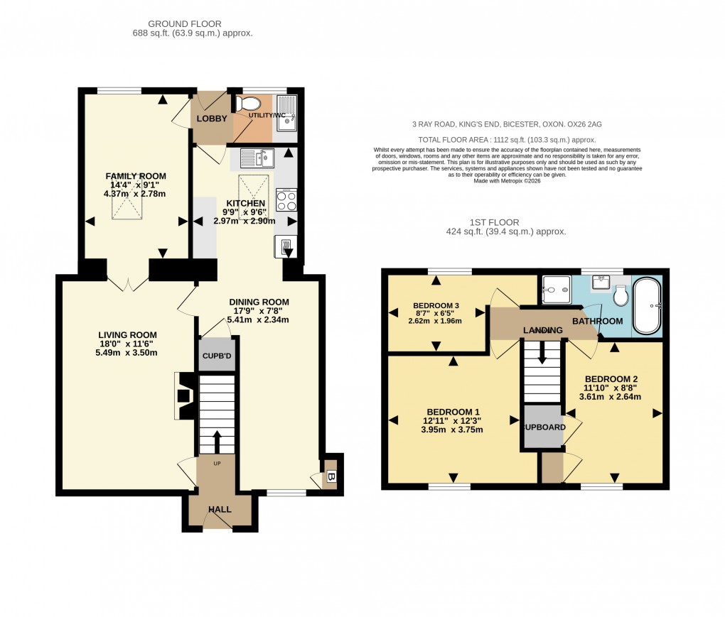 Floorplan for Ray Road, Bicester
