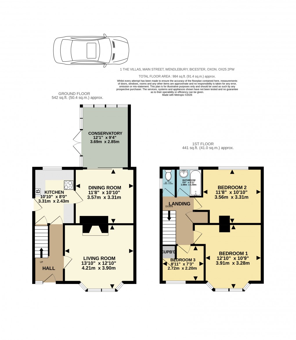 Floorplan for The Villas, Wendlebury, Bicester